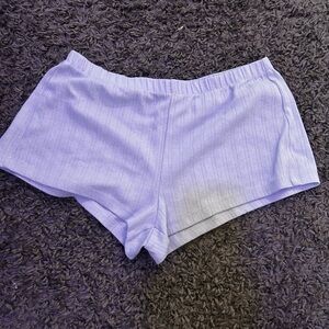 Divided Lavender Ribbed Sleep Shorts - Women's Pajama Bottoms